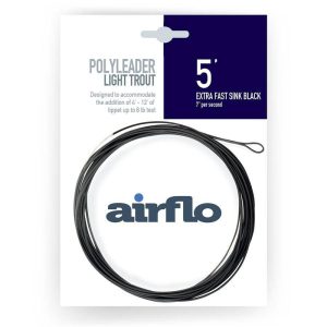 Airflo | Polyleader | Light Trout | 5′ | Extra Fast Sink Black | 7″ per second