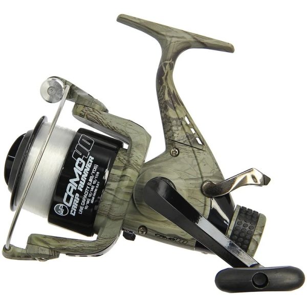 Angling Pursuits Camo 40 – 3BB Carp Runner Reel with 12lb Line and Spare Spool