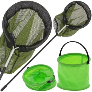 Angling Pursuits Rockpool Combo – 25cm Net with 75cm Fibreglass Handle and Bucket