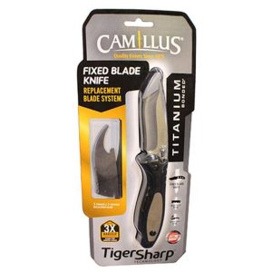 Camillus | TigerSharp | Titanium Bonded Drop Point | Fixed Blade Knife |  3.35″