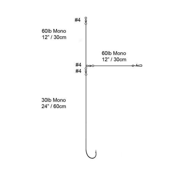 Cox & Rawle Bass Beach Rig | Fixed Ledger Short Snood | Size #3/0