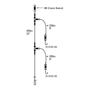 Cox & Rawle Flounder Estuary Rig | 2-Hook Flapper Rig | Size #2