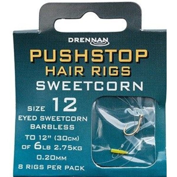 Drennan PushStop Hair Rigs – Sweetcorn