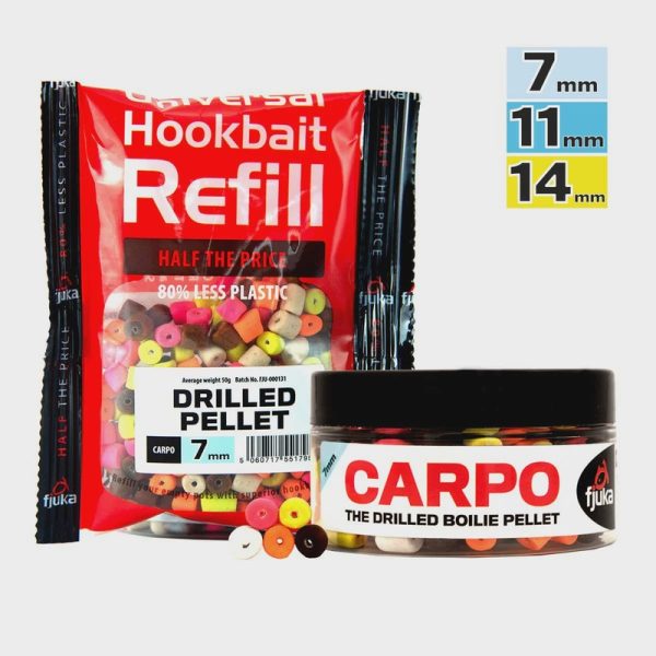 Fjuka Carpos Drilled Boilie Pellets (Mixed Colours) – D