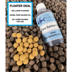 Floater Deal – 3kg 11mm Floaters, 250ml Salmon Oil, 20x Salmon Pop Ups