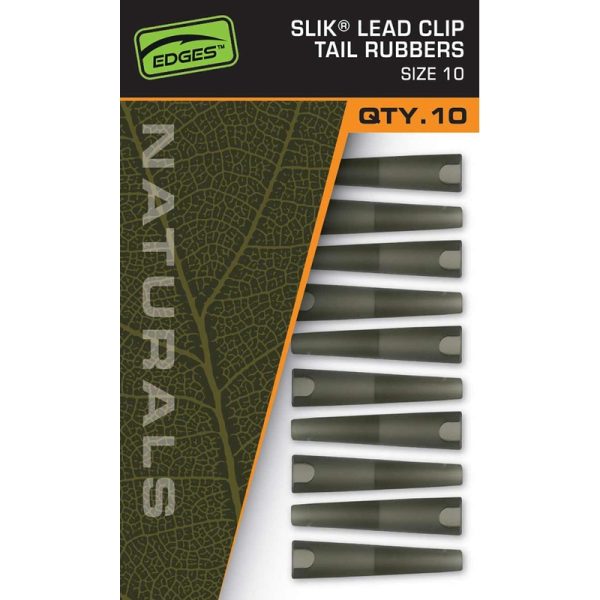 Fox Edges Naturals Slik Lead Clip Tail Rubbers – Size 10