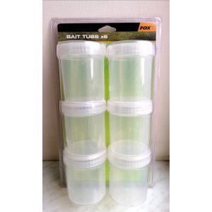 Fox Full Size Bait Tubs Clear x 6