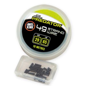Fox Rage | Predator 49-Strand Steel Wire | 65lbs/29kg x 10m | Inc. Crimps