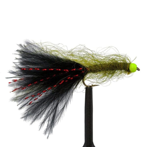 Hot Head Olive/Black Leech – Chartreuse