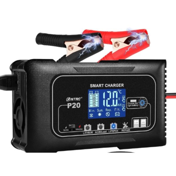 HTRC | 20A Multi Battery Charger 12V/24V  Multi Battery Charger /lifepo4/lead-acid/agm Battery Pulse Repair Charger