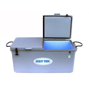 Icey Tek Grey Split Lid Long Ice Box Cooler