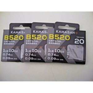 Kamasan B520 – Crystal Barbed Hooks To Nylon