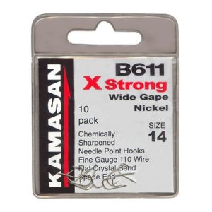 Kamasan B611 – X Strong Wide Gape Nickel Barbed