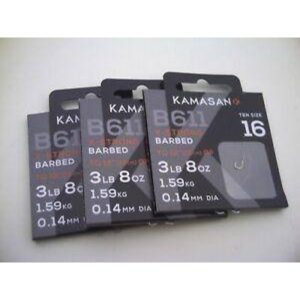 Kamasan Hooks | B611 | X-Strong Barbed | Hooks to Nylon