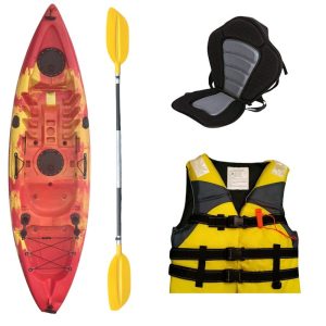 Kayak Bundle | 9ft Sit On Top | Discovery | Yellow Life Jacket