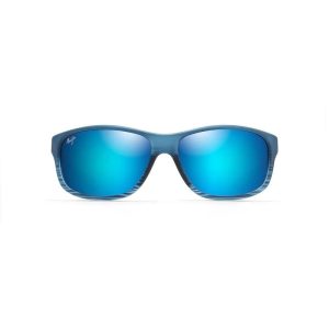 Maui Jim Kaiwi Channel Blue Black Stripe Blue Hawaii Superthin Glass