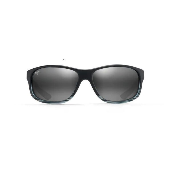 Maui Jim Kaiwi Channel Grey Black Stripe Neutral Grey Superthin Glass
