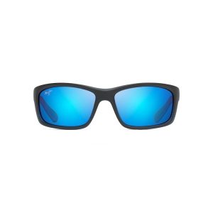 Maui Jim Kanaio Coast Matte Translucent Blue Black With Stripe Blue Hawaii Superthin Glass