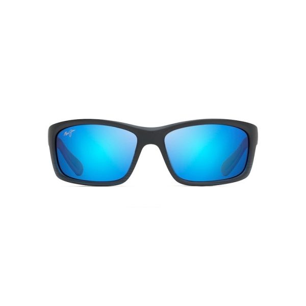 Maui Jim Kanaio Coast Matte Translucent Blue Black With Stripe Blue Hawaii Superthin Glass