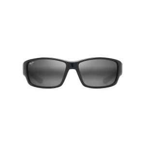 Maui Jim Local Kine Shiny Black With Grey & Maroon Neutral Grey Superthin Glass