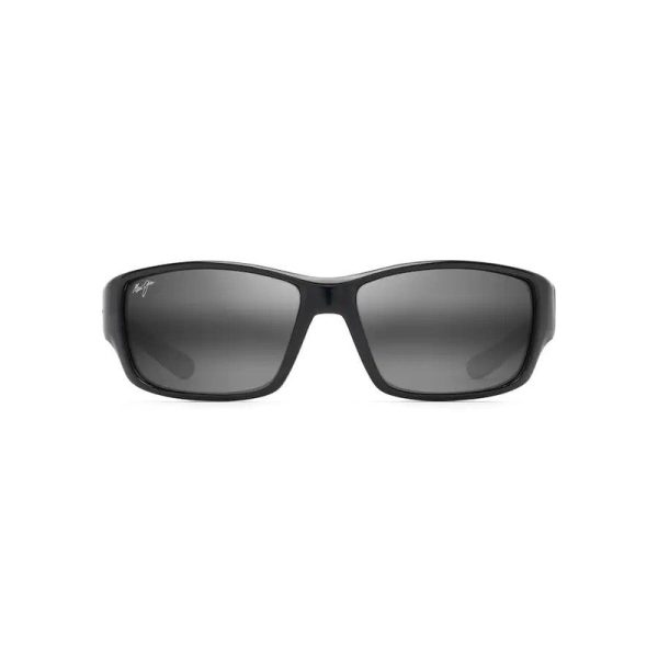Maui Jim Local Kine Shiny Black With Grey & Maroon Neutral Grey Superthin Glass