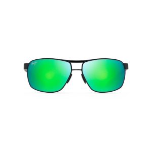 Maui Jim The Bird Black With Black & Khaki Temples Mauigreen Superthin Glass