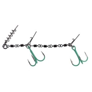 Mikado | Double Evo Stinger With Swivels Jaws | Fluo XL | 35kg | 2/0 | 1pce