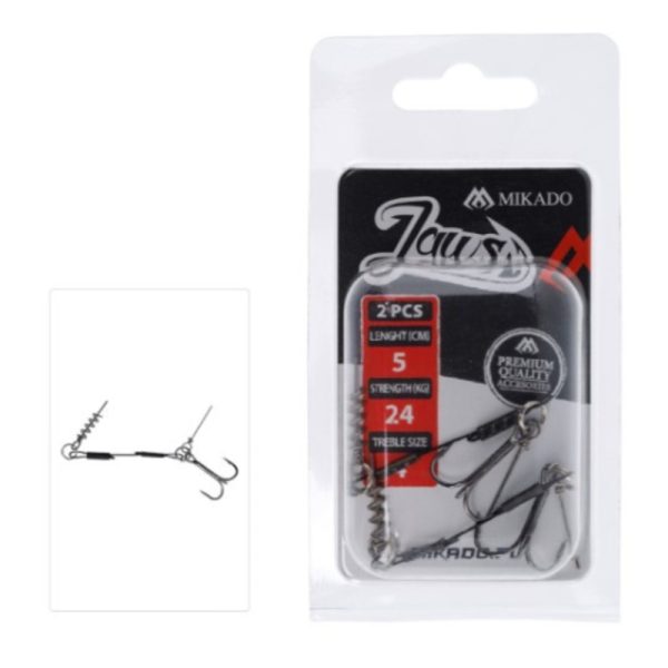Mikado | Jaws Screw And Soft Lure Pin Stinger | 5cm x 24kg | 2pcs