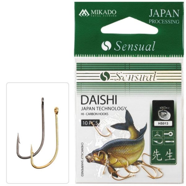 Mikado | Sensual Daishi Hooks| Barbed | Golden | 10pcs
