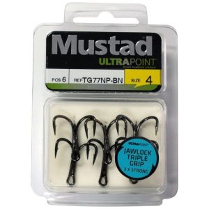 Mustad 3X Jawlock Triple Grip Treble  Tg-77
