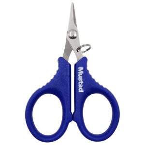 Mustad Blue Serated Braid Scissor Titanium