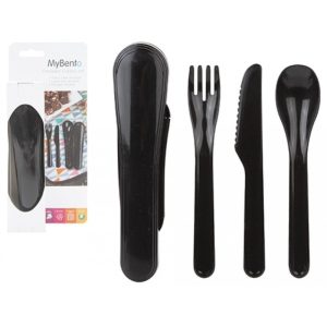 Mybento | 3 Piece Compact Cutlery Set Black