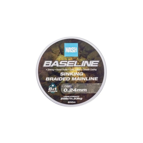 Nash Baseline Sinking Braid Camo 25lb 0.24mm 600m