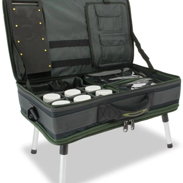 NGT Carp Bivvy Table System – Rig Wallet, Glug Pot, Lead Bag, Bivvy Table and Case System