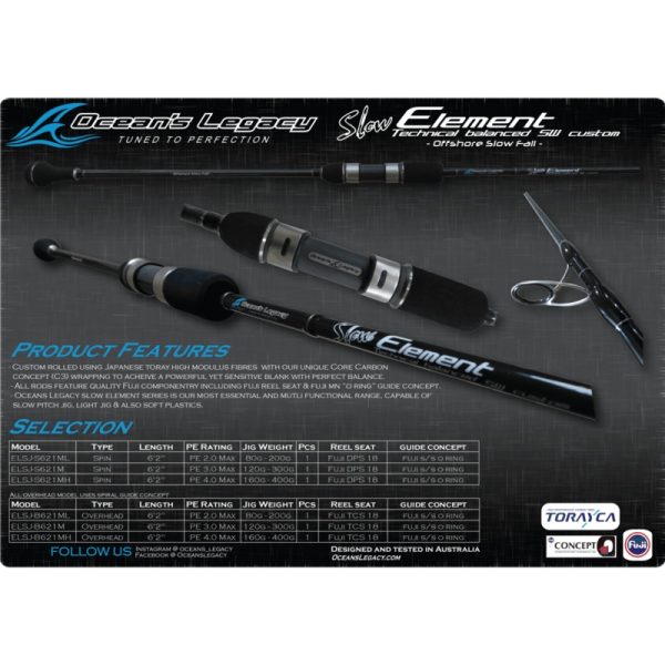 Oceans Legacy Slow Element Overhead Jigging Rod