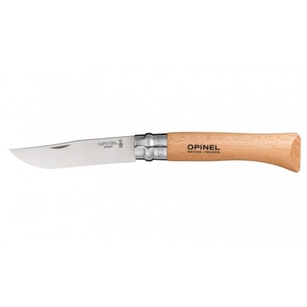 Opinel | n 10 Stainless Steel (10VRI) Pocket Knife | Spring Assited Knife