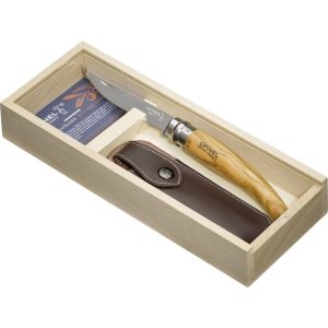 Opinel | Wooden Box Slim NO.10 | Olive | Fixed Blade