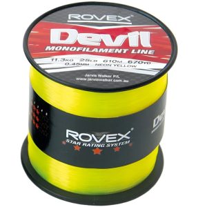 Rovex | Devil Monofilament Line | 1/4lb Spool | Yellow