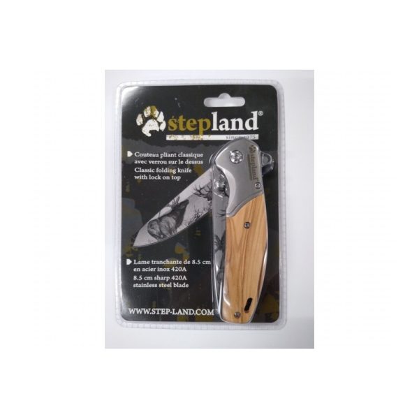 Stepland | Deer Engraved Folding Knife | Spring Assisted Knife