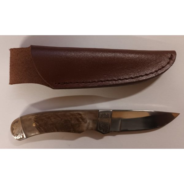 Stepland | Knife | 7cm Blade | Leather Case | Fixed Blade
