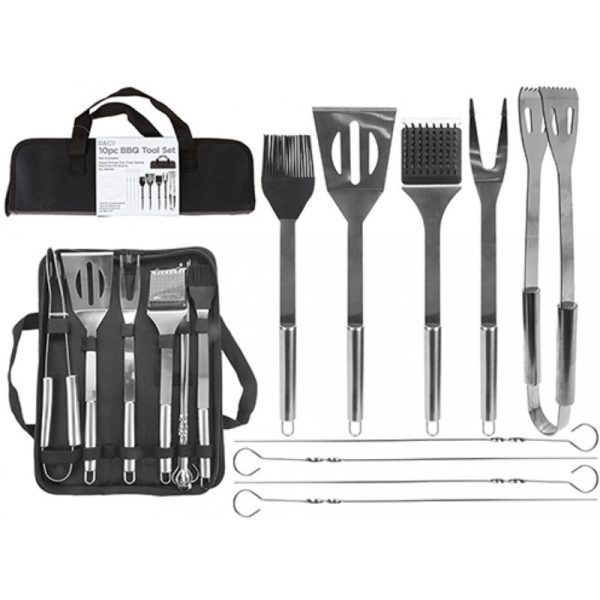 Summit | B&Co | 10 Piece BBQ Tool Set with Carry Case