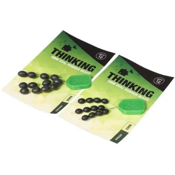 THINKING ANGLERS OVAL RUBBER BEADS GREEN