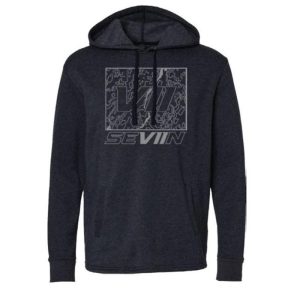 VII TOPOGRAPHIC HOODIE – BLACK