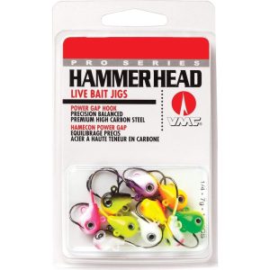 Vmc Hammer Head Jig 1/4oz Assorted 10pk