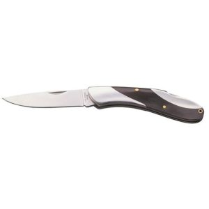 Whitby | Stainless Steel & Dark Wood Lock Knife | Spring Assisted Knife | 3″