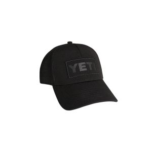 Yeti Black On Black Patch Trucker Hat