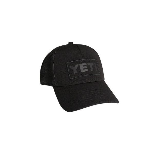 Yeti Black On Black Patch Trucker Hat